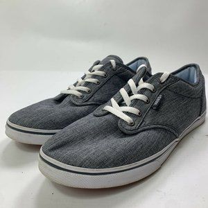Vans Off The Wall Shoes Womens 8.5 Blue Canvas Lace Up Casual Sneakers 500714